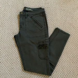 Army green skinny pants